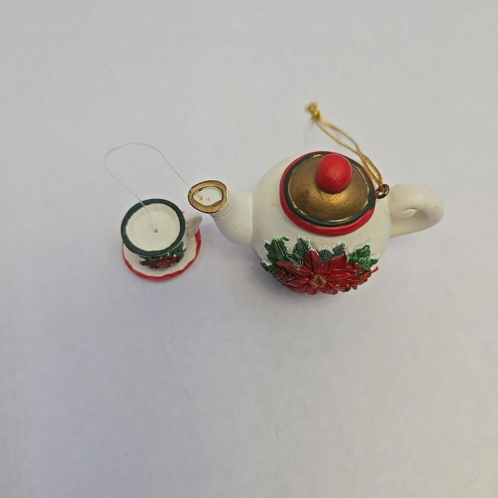 Vintage Teapots With Cups/Saucers Christmas Tree Ornaments - Picture 10 of 15